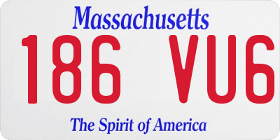 MA license plate 186VU6