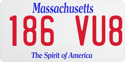 MA license plate 186VU8