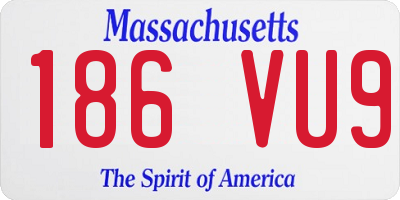 MA license plate 186VU9