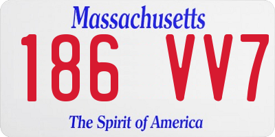 MA license plate 186VV7