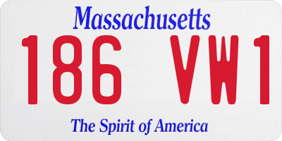 MA license plate 186VW1