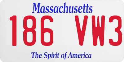 MA license plate 186VW3