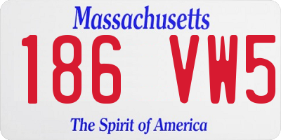 MA license plate 186VW5