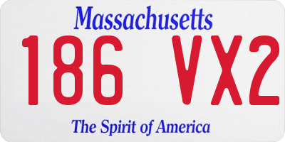 MA license plate 186VX2