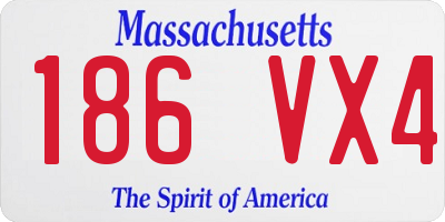 MA license plate 186VX4