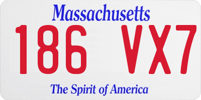 MA license plate 186VX7