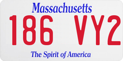 MA license plate 186VY2