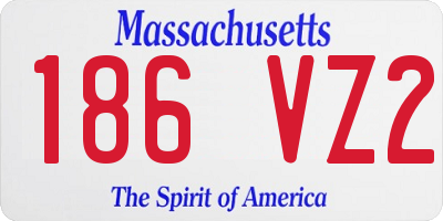 MA license plate 186VZ2