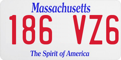 MA license plate 186VZ6
