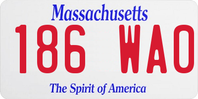 MA license plate 186WA0