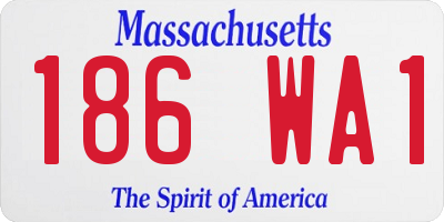 MA license plate 186WA1