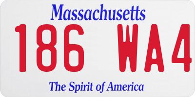 MA license plate 186WA4