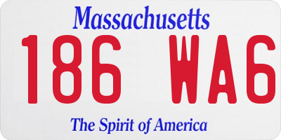 MA license plate 186WA6