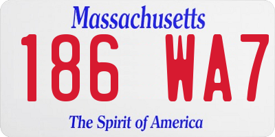 MA license plate 186WA7