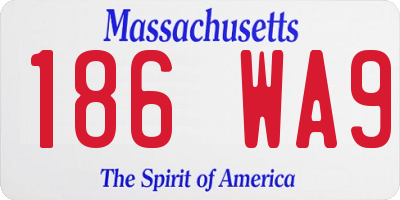 MA license plate 186WA9