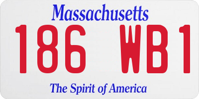MA license plate 186WB1