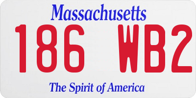 MA license plate 186WB2