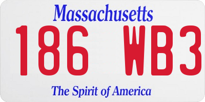 MA license plate 186WB3