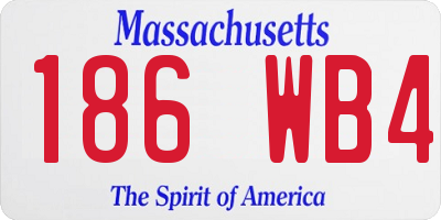 MA license plate 186WB4