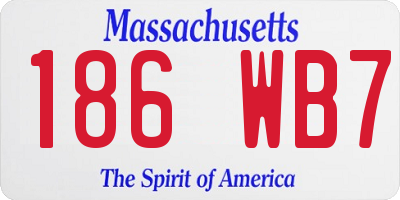 MA license plate 186WB7