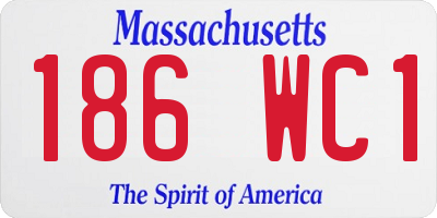MA license plate 186WC1
