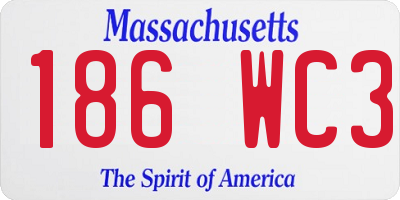 MA license plate 186WC3