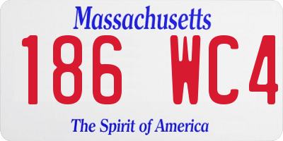 MA license plate 186WC4