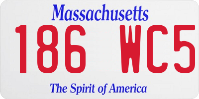 MA license plate 186WC5