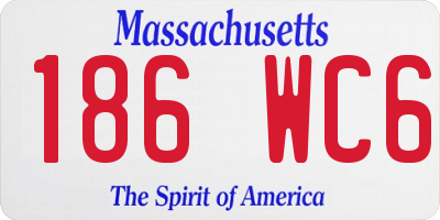 MA license plate 186WC6