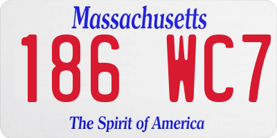 MA license plate 186WC7