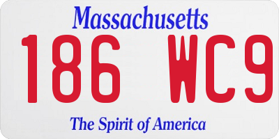 MA license plate 186WC9