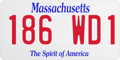 MA license plate 186WD1
