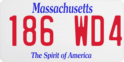 MA license plate 186WD4