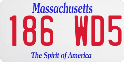 MA license plate 186WD5