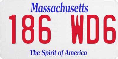 MA license plate 186WD6