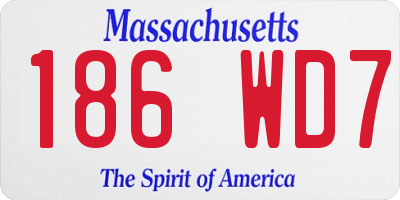 MA license plate 186WD7
