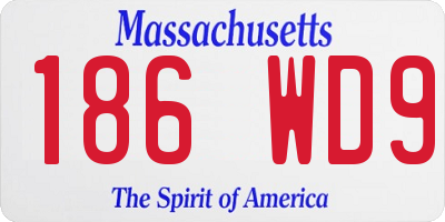 MA license plate 186WD9