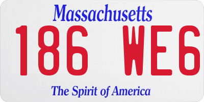 MA license plate 186WE6