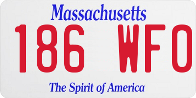 MA license plate 186WF0