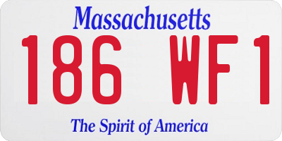 MA license plate 186WF1