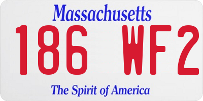 MA license plate 186WF2