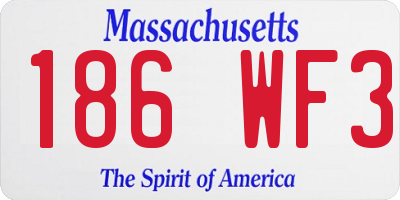 MA license plate 186WF3