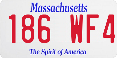 MA license plate 186WF4