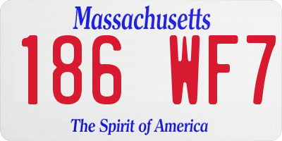 MA license plate 186WF7