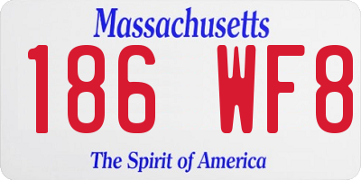 MA license plate 186WF8
