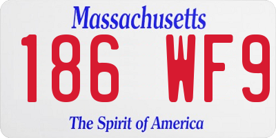 MA license plate 186WF9