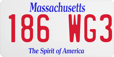 MA license plate 186WG3