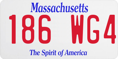 MA license plate 186WG4
