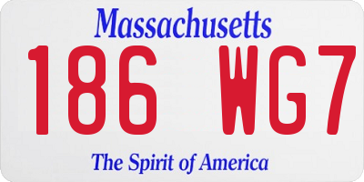 MA license plate 186WG7
