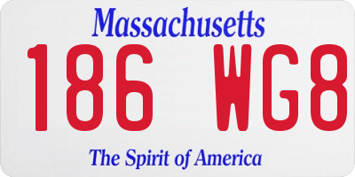 MA license plate 186WG8